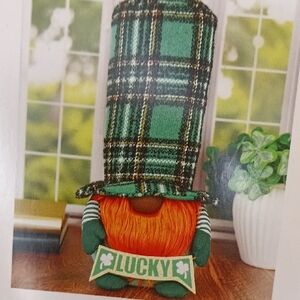 Green Plaid St. Patrick's Gnome Holiday Decor - Lucky Banner